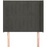 vidaXL Kopfteil mit Ohren Dunkelgrau 93x16x118/128 cm Samt