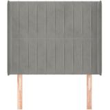 Kopfteil mit Ohren Hellgrau 103x16x118/128 cm Samt Vidaxl