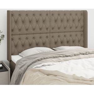 vidaXL Kopfteil mit Ohren Taupe 147x16x118/128 cm Stoff