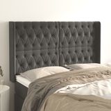 Kopfteil mit Ohren Dunkelgrau 147x16x118/128 cm Samt vidaXL