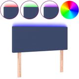 vidaXL Hoofdbord LED 80x5x78/88 cm stof blauw