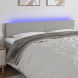 Led Kopfteil Hellgrau 200x5x78/88 cm Stoff Vidaxl