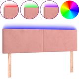 vidaXL - Hoofdbord - LEDx5x78/ - cm - fluweel - roze