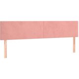 vidaXL Hoofdbord LED 160x5x78/88 cm fluweel roze