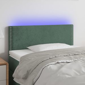 vidaXL - Hoofdbord - LEDx5x78/ - cm - fluweel - donkergroen