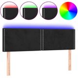 vidaXL Hoofdbord LED 144x5x78/88 cm fluweel zwart
