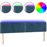 vidaXL - Hoofdbord - LED - 180x5x78/ - cm - fluweel - donkerblauw