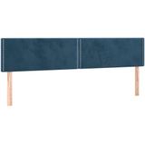 vidaXL - Hoofdbord - LED - 180x5x78/ - cm - fluweel - donkerblauw