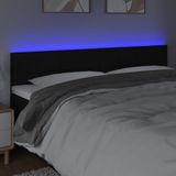 vidaXL LED Kopfteil Schwarz 160x5x78/88 cm Stoff