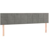 VidaXL Hoofdbord LED 200x5x78/88 cm Fluweel Lichtgrijs