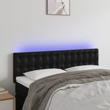 vidaXL LED Kopfteil Schwarz 144x5x78/88 cm Kunstleder