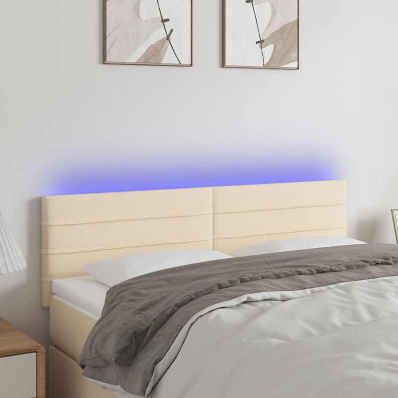 Led Kopfteil Creme 144x5x78/88 cm Stoff Vidaxl
