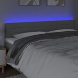 LED Kopfteil Hellgrau 200x5x78/88 cm Stoff vidaXL