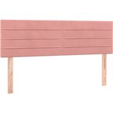 vidaXL LED Kopfteil Rosa 144x5x78/88 cm Samt
