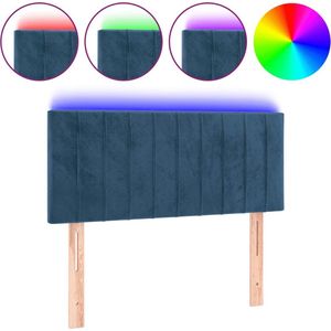 vidaXL-Hoofdbord-LED-80x5x78/88-cm-fluweel-donkerblauw