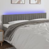 Led Kopfteil Hellgrau 200x5x78/88 cm Samt vidaXL