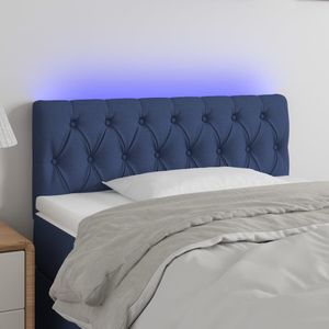 vidaXL Hoofdbord LED 90x7x78/88 cm stof blauw