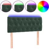 vidaXL - Hoofdbord - LED - 100x7x78/88 - cm - fluweel - donkergroen