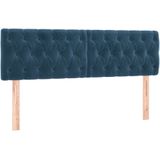 vidaXL Hoofdbord LED 144x7x78/88 cm fluweel donkerblauw