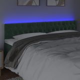 vidaXL Hoofdbord LED 200x7x78/88 cm fluweel donkergroen, hoofdeinde, houten hoofdeinde, bedonderdeel, houten hoofdbord, slaapkamermeubel
