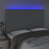 Led Kopfteil Hellgrau 144x5x118/128 cm Stoff Vidaxl 62095
