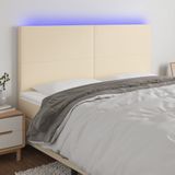 Led Kopfteil Creme 160x5x118/128 cm Stoff Vidaxl 22017