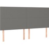 VidaXL Hoofdbord LED 180x5x118/128 cm - Stof Donkergrijs