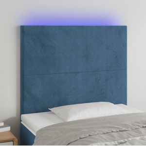 vidaXL-Hoofdbord-LED-80x5x118/128-cm-fluweel-donkerblauw