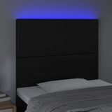 VidaXL Hoofdbord LED 80x5x118/128 cm Kunstleer Zwart