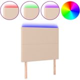 vidaXL LED Kopfteil Cappuccino-Braun 90x5x118/128 cm Kunstleder