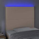 vidaXL Hoofdbord LED 100x5x118/128 cm kunstleer cappuccinokleurig