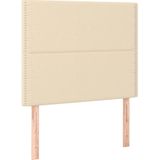 vidaXL Hoofdbord LED 80x5x118/128 cm stof crèmekleurig