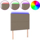 vidaXL LED Kopfteil Taupe 100x5x118/128 cm Stoff
