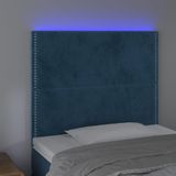 vidaXL Hoofdbord LED 80x5x118/128 cm fluweel donkerblauw