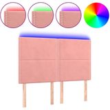 vidaXL Hoofdbord LED 144x5x118/128 cm fluweel zwart