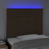 vidaXL LED Kopfteil Dunkelbraun 90x5x118/128 cm Stoff