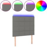 vidaXL - Hoofdbord - LEDx5x118/ - cm - stof - donkergrijs