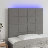 vidaXL - Hoofdbord - LEDx5x118/ - cm - stof - donkergrijs