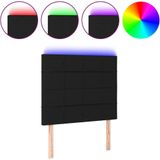 VidaXL Hoofdbord LED 100x5x118/128 cm - Stof Zwart