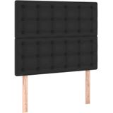 vidaXL LED Kopfteil Schwarz 100x5x118/128 cm Kunstleder