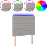 vidaXL - Hoofdbord - LEDx5x118/ - cm - stof - lichtgrijs