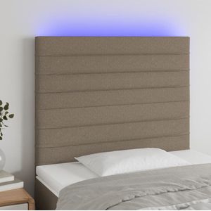 Led Kopfteil Taupe 80x5x118/128 cm Stoff Vidaxl