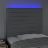 vidaXL LED Kopfteil Hellgrau 90x5x118/128 cm Stoff