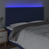 vidaXL - Hoofdbord - LED - 200x5x118/ - cm - stof - blauw