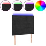 vidaXL LED Kopfteil Schwarz 100x5x118/128 cm Samt