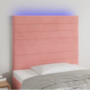 Led Kopfteil Rosa 100x5x118/128 cm Samt Vidaxl
