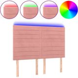 vidaXL - Hoofdbord - LED - 144x5x118/128 - cm - fluweel - zwart