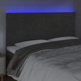 Led Kopfteil Dunkelgrau 160x5x118/128 cm Samt Vidaxl