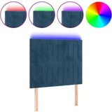 vidaXL LED Kopfteil Dunkelblau 90x5x118/128 cm Samt