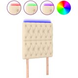 vidaXL Hoofdbord LED 80x7x118/128 cm stof crèmekleurig